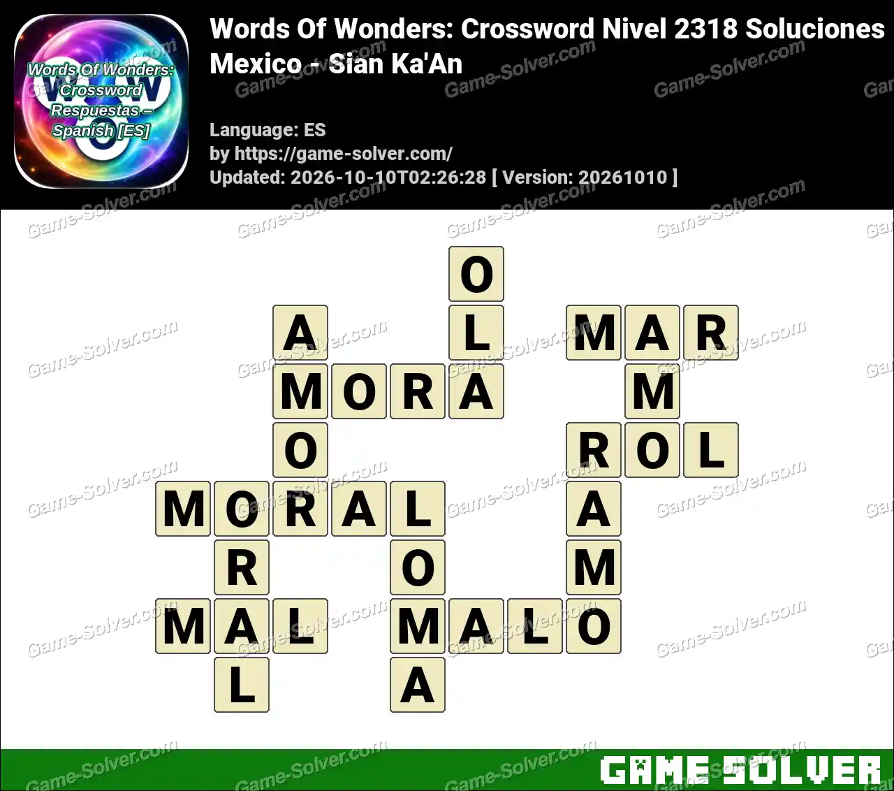 Words Of Wonders: Crossword Nivel 2318 Soluciones – Mexico – Sian Ka’An